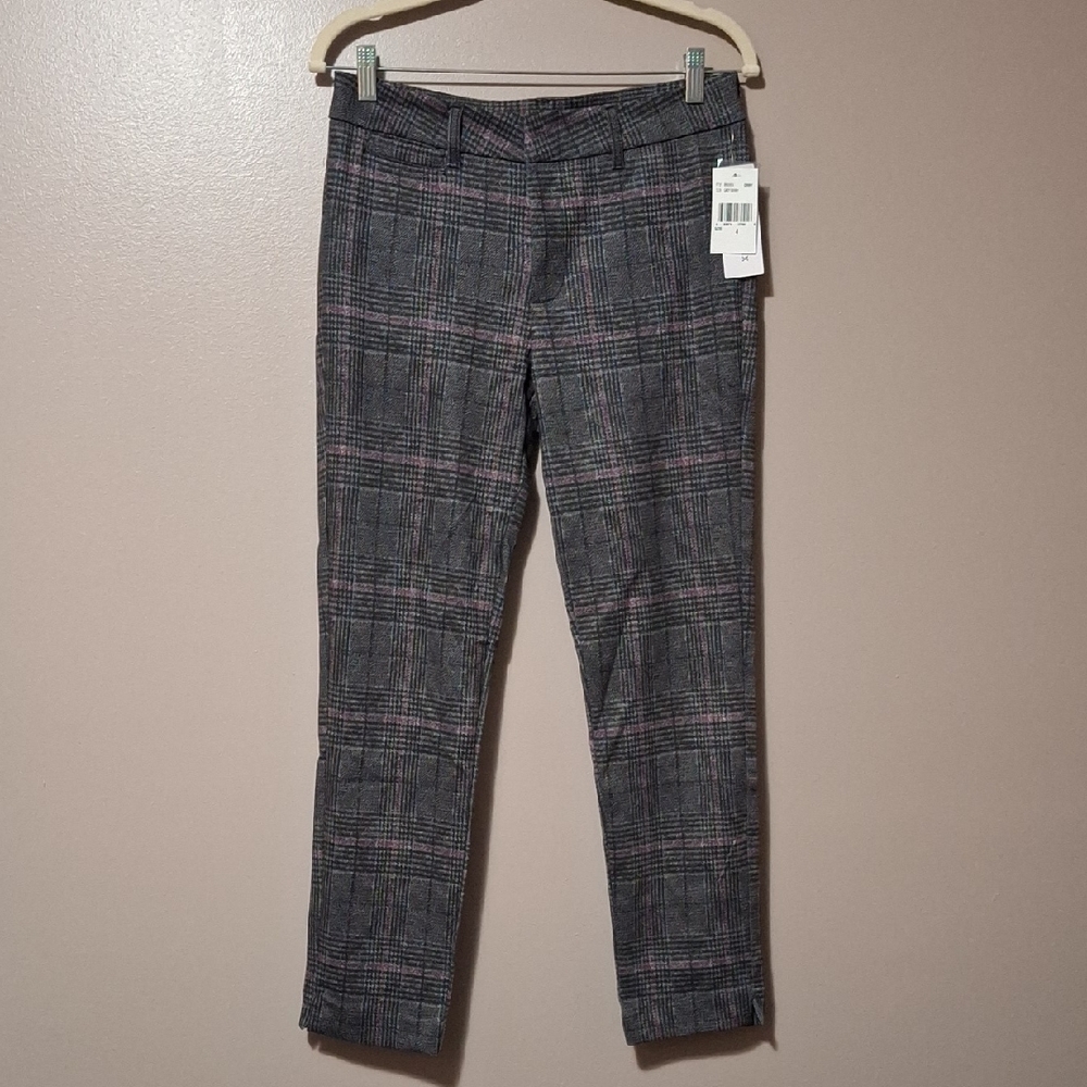 Alda Dark Grey Straight Leg Printed Trouser